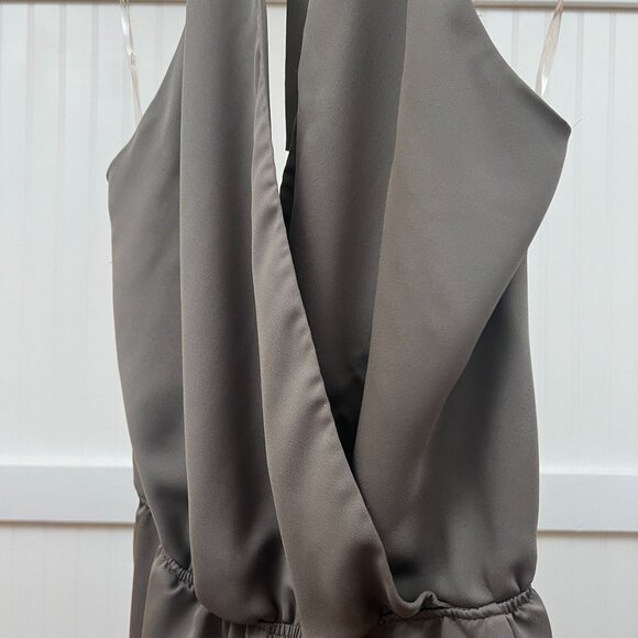 The Impeccable Pig Women's Halter Neck Romper Jumpsuit Gray Summer Outfit Large - Picture 5 of 11